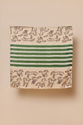 silk scarf with running horses and six stripes through the centre